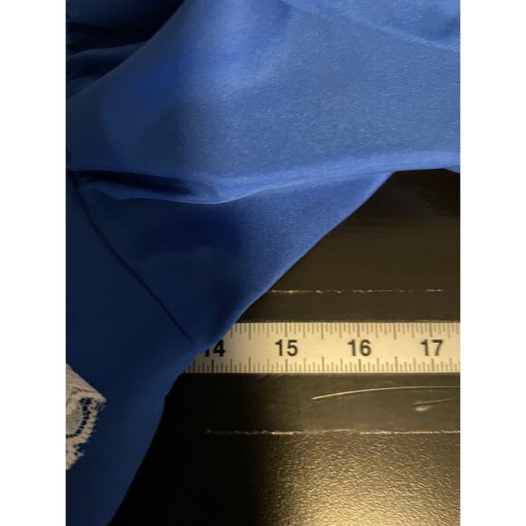 Vintage Marthas Miniatures Girls Dress Size 4T Blue Satin Ruffle Lace Pageant - Picture 5 of 8